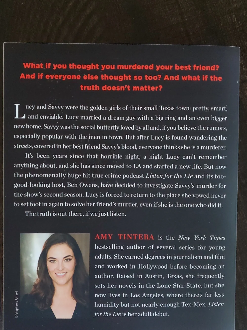Listen for the Lie by Amy Tintera - Adult Fiction Book
